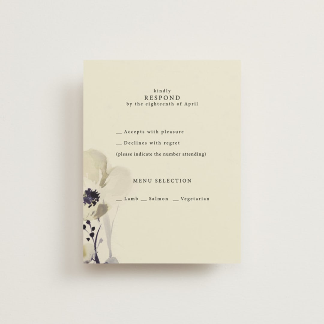 "Linen and Cloth" - RSVP Cards in Almond by Peony Rose Design - Front