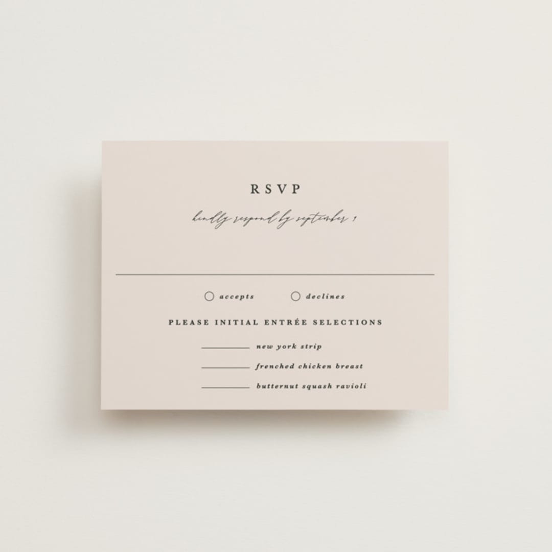 "Tuscan Hill" - RSVP Cards in Creme by Kate Ahn - Front