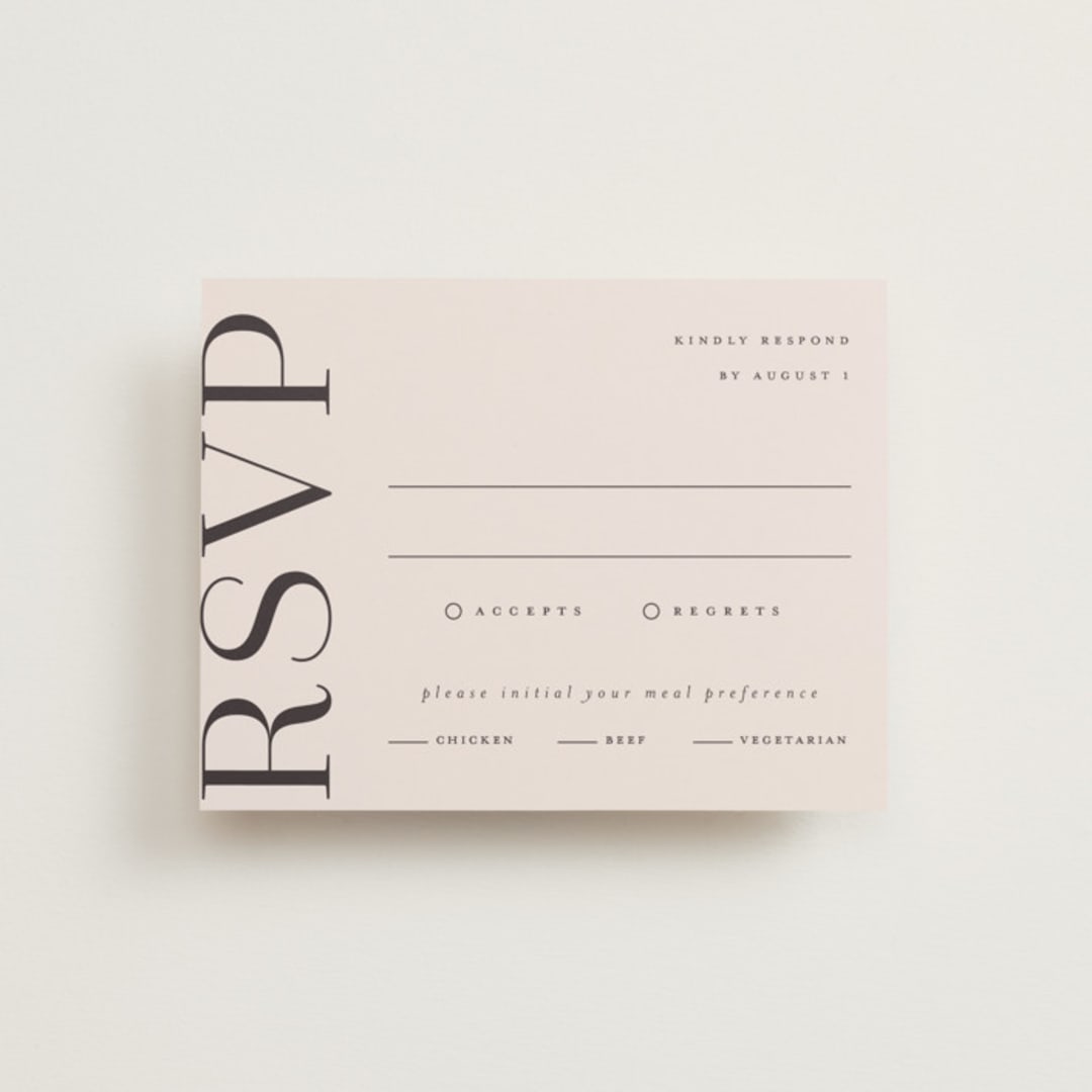 "Eclectic" - RSVP Cards in Dusty Rose by Vera Lim - Front