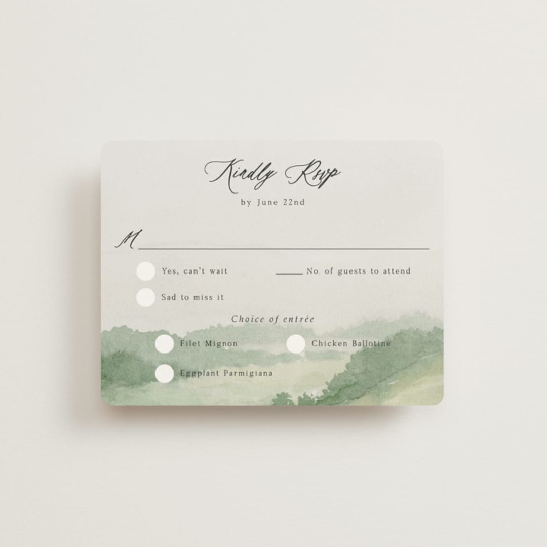 "The Vow" - RSVP Cards in Meadow by Elly - Front