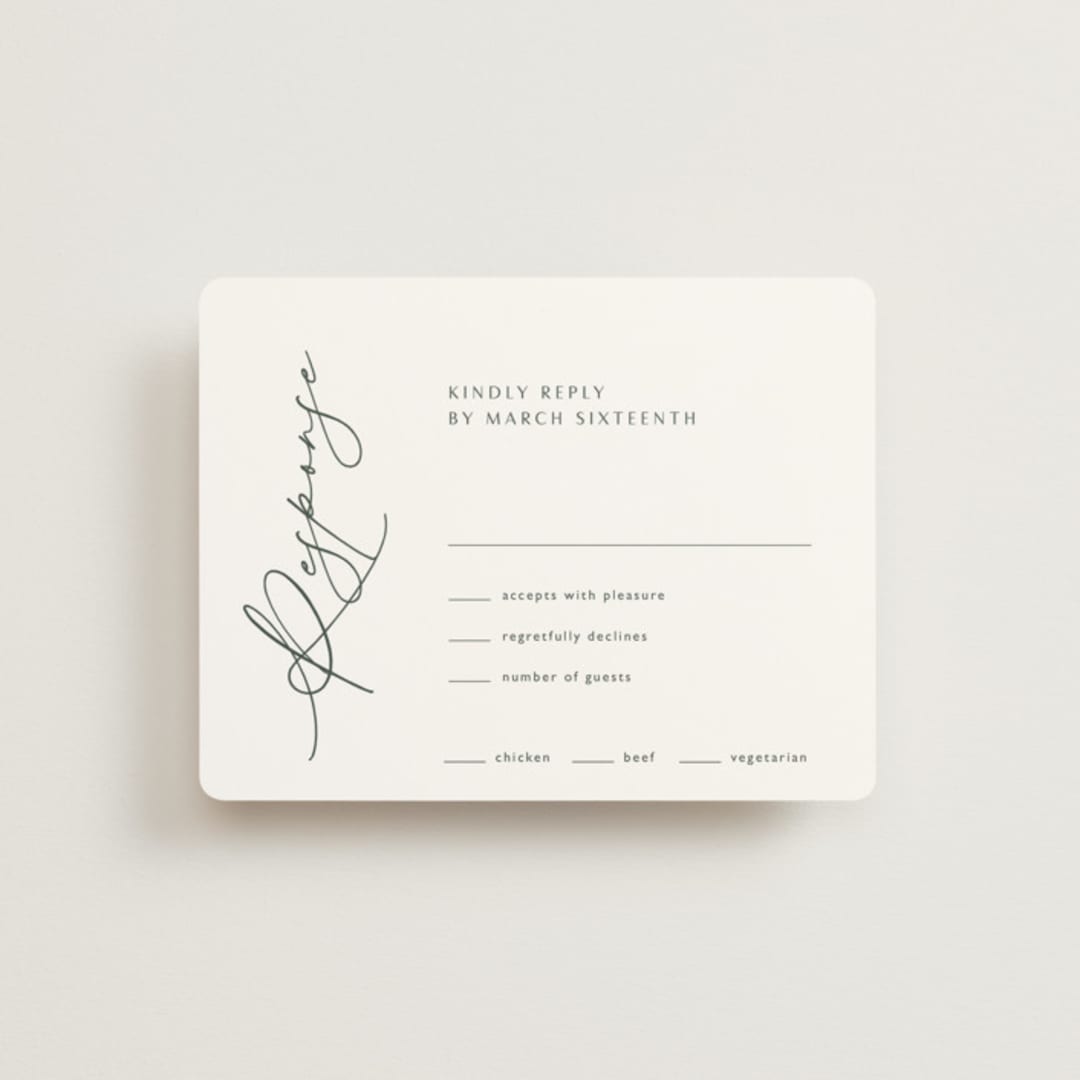 "Flip" - RSVP Cards in Forest by Kelly Schmidt - Front