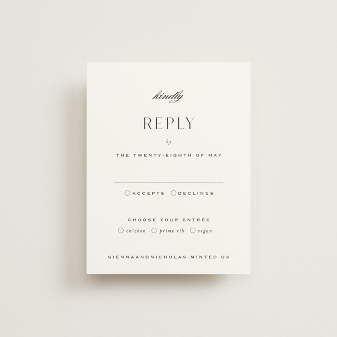 "More Than Words" - RSVP Cards in Bridal White by Design Lotus - Front