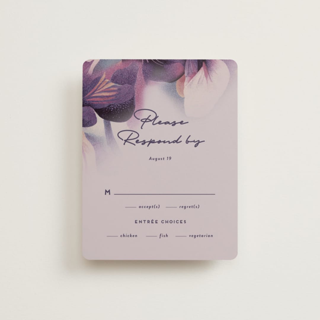 "Elisa" - RSVP Cards in Orchid by Simona Camp - Front