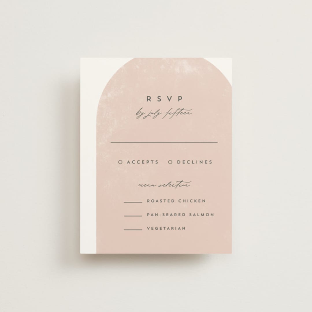 "Arched" - RSVP Cards in Carnation by Brianne Larsen - Front