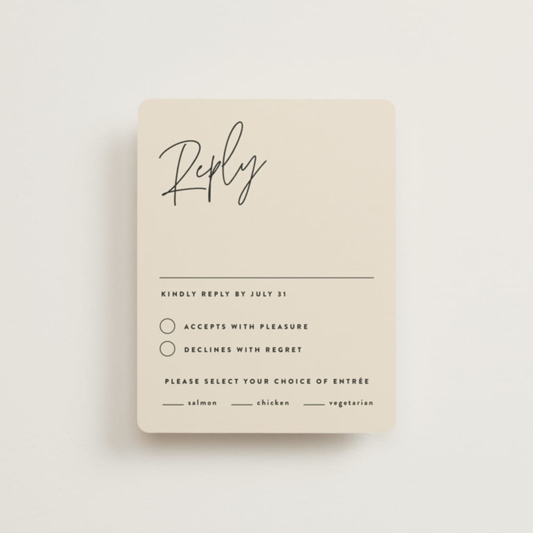 "Signed" - RSVP Cards in Champagne by JoAnn Jinks - Front