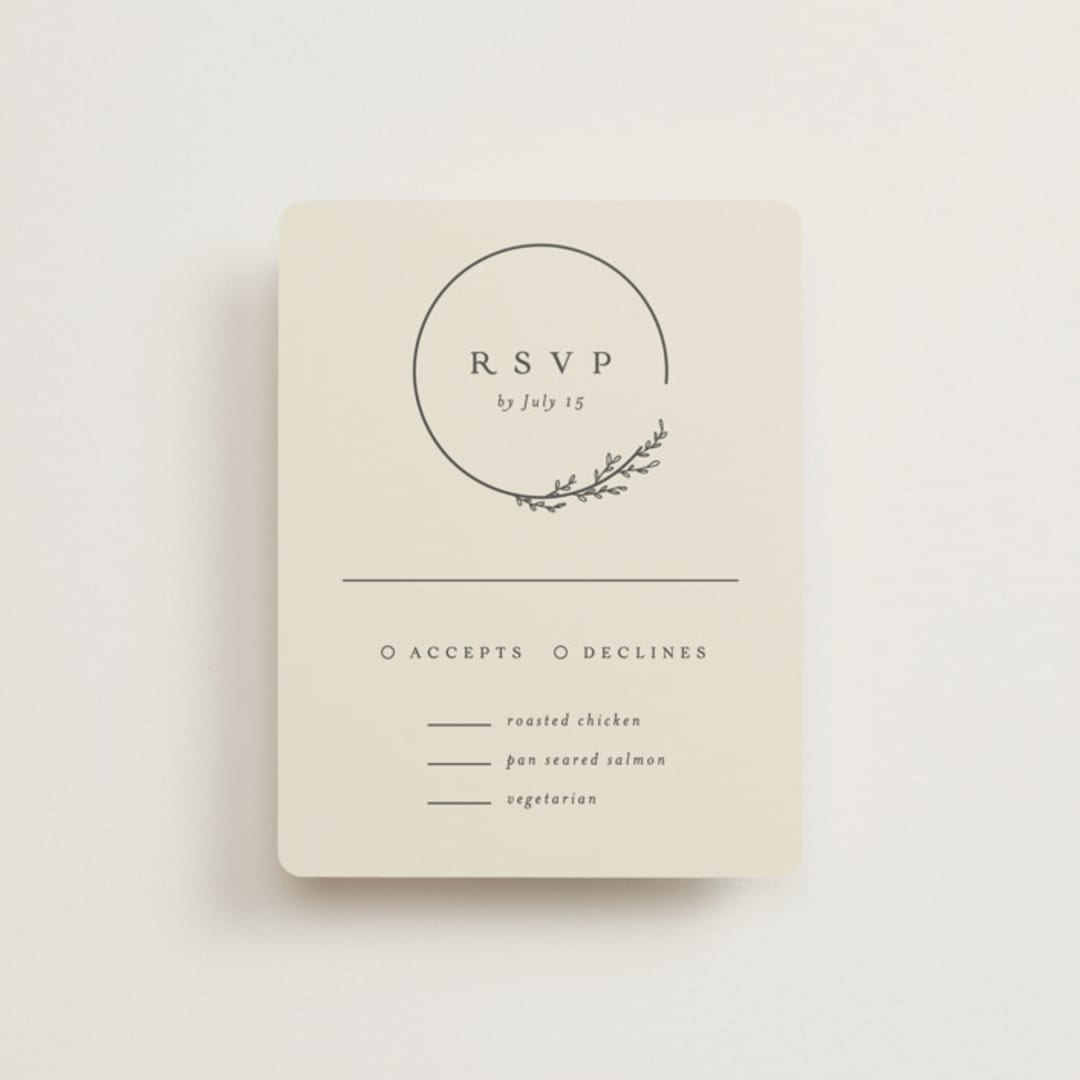 "Branched" - RSVP Cards in Almond by Brianne Larsen - Front