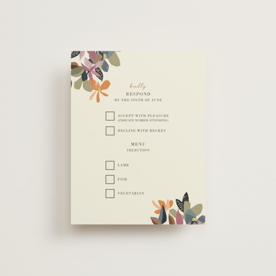 "flower press" - RSVP Cards in Mauve by Peony Rose Design - Front