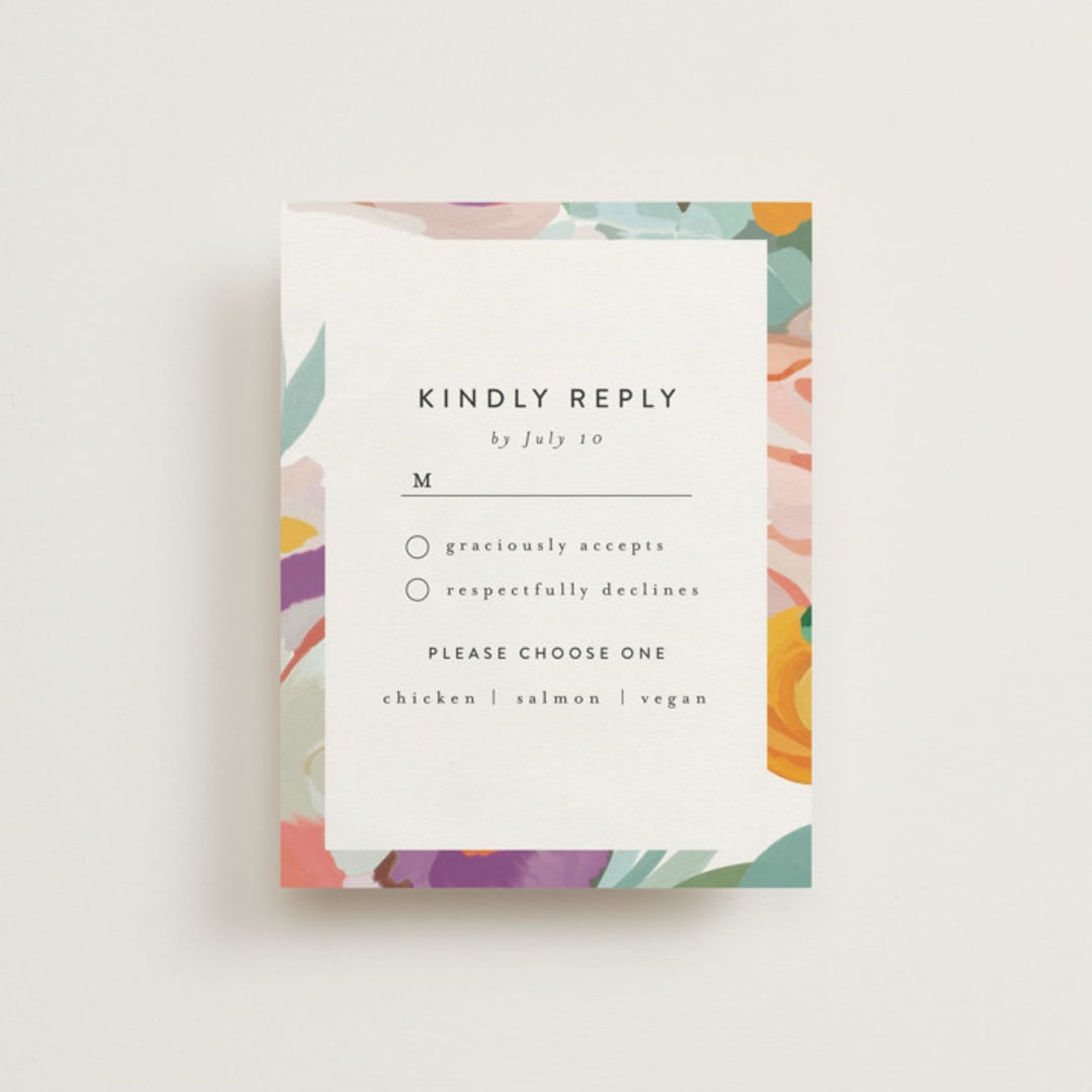 "Abstract Florals" - RSVP Cards in Bouquet by Maria Hilas-Louie - Front