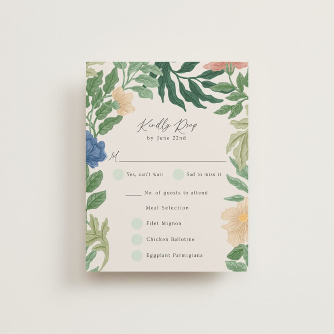 "Floral Garden" - RSVP Cards in Garden by Elly - Front