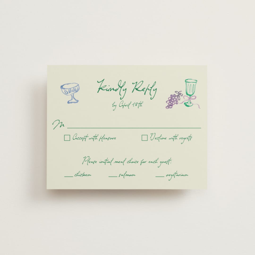 "tablescape drawing" - RSVP Cards in Garden by Cass Loh - Front