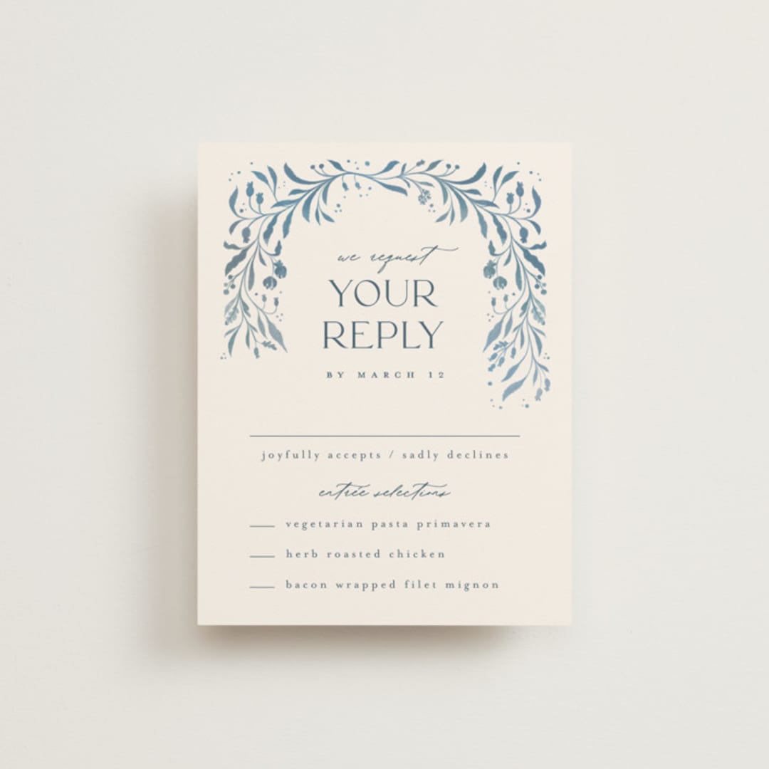 "Porcelain" - RSVP Cards in Delft Blue by Ashley DeMeyere - Front