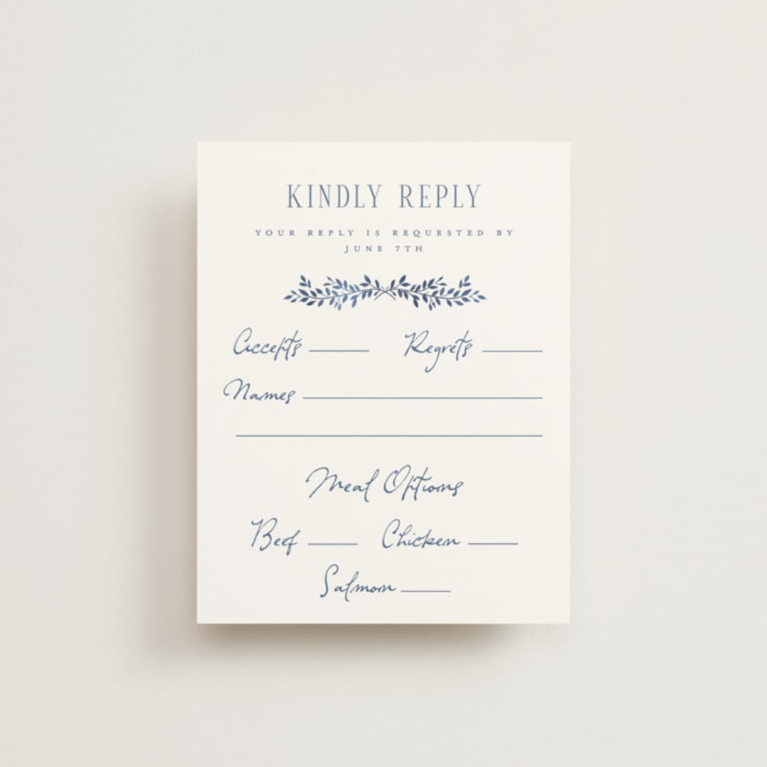 "Pavilion" - RSVP Cards in Navy by Petra Kern - Front