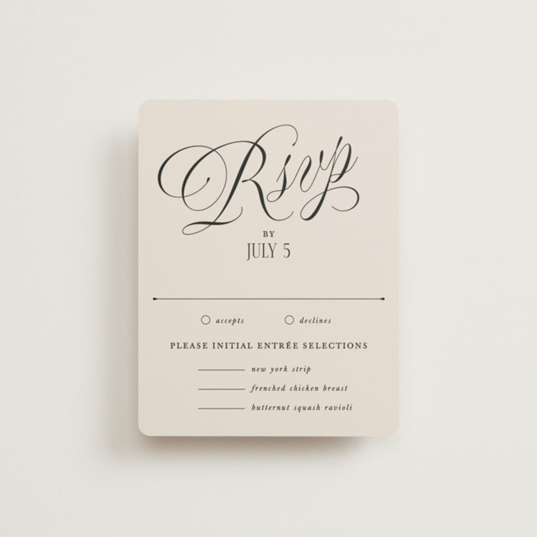 "Mirin" - RSVP Cards in Linen by Kate Ahn - Front
