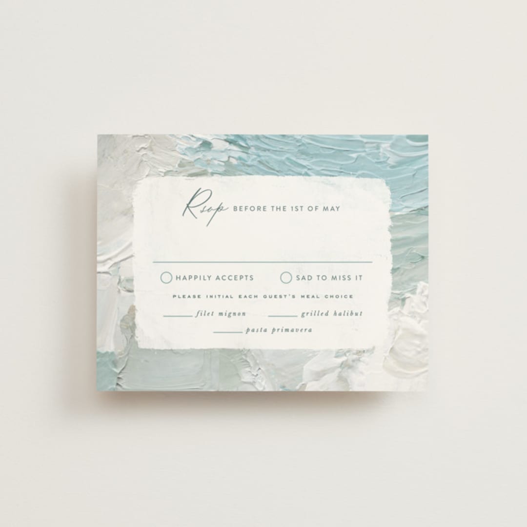 "Tidal Wave" - RSVP Cards in Aqua by Hooray Creative - Front