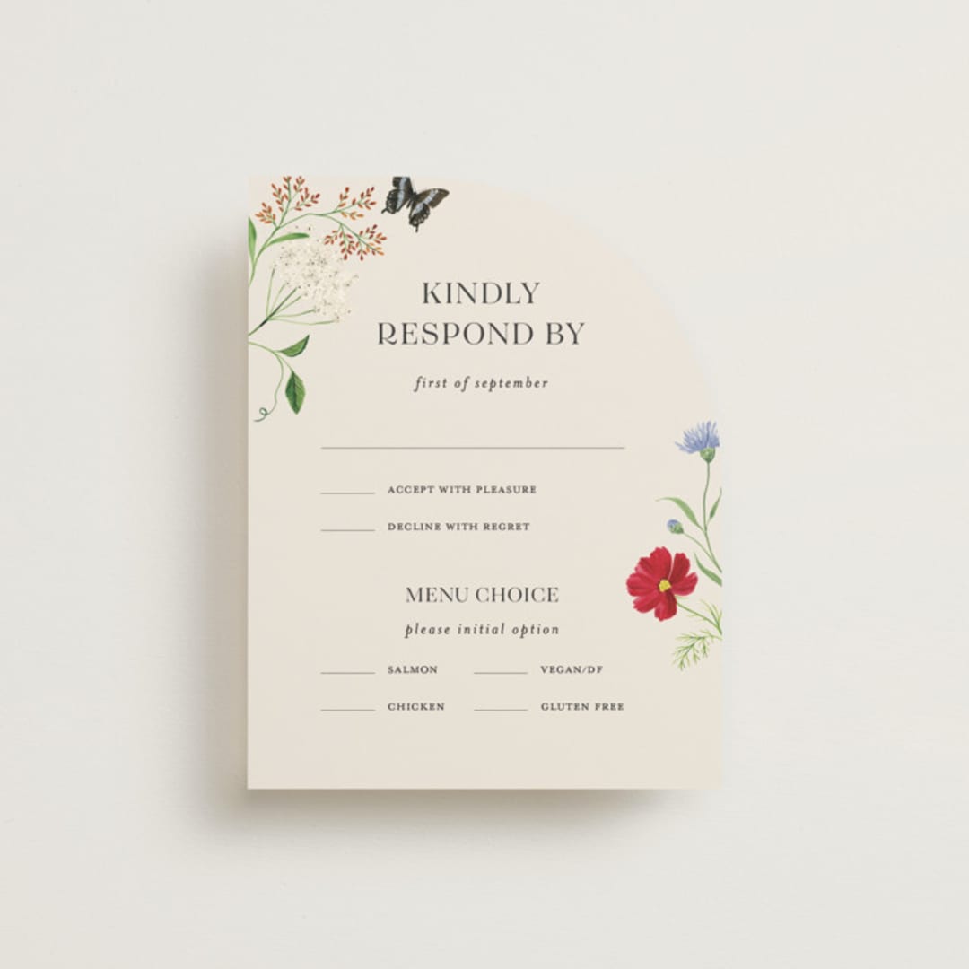 "Wild meadow" - RSVP Cards in Elder Flower by Sarah Knight - Front