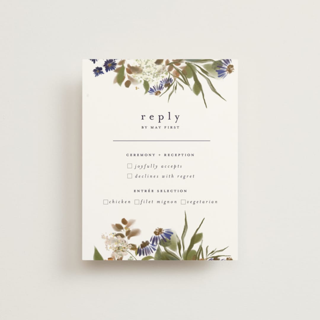 "Pressed Garden" - RSVP Cards in Fall by Grace Kreinbrink - Front