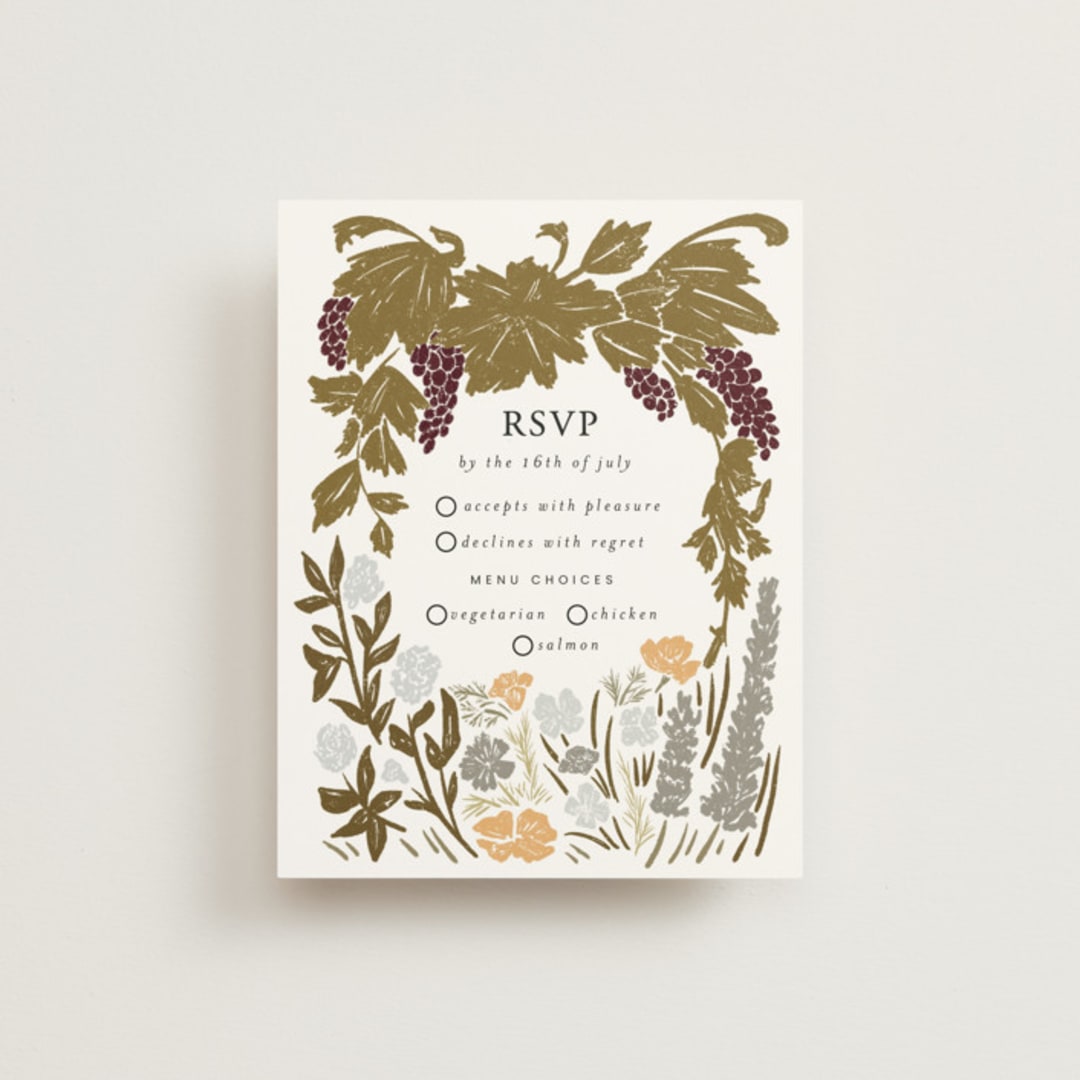 "Valley of the Moon" - RSVP Cards in Sage by Shiny Penny Studio - Front