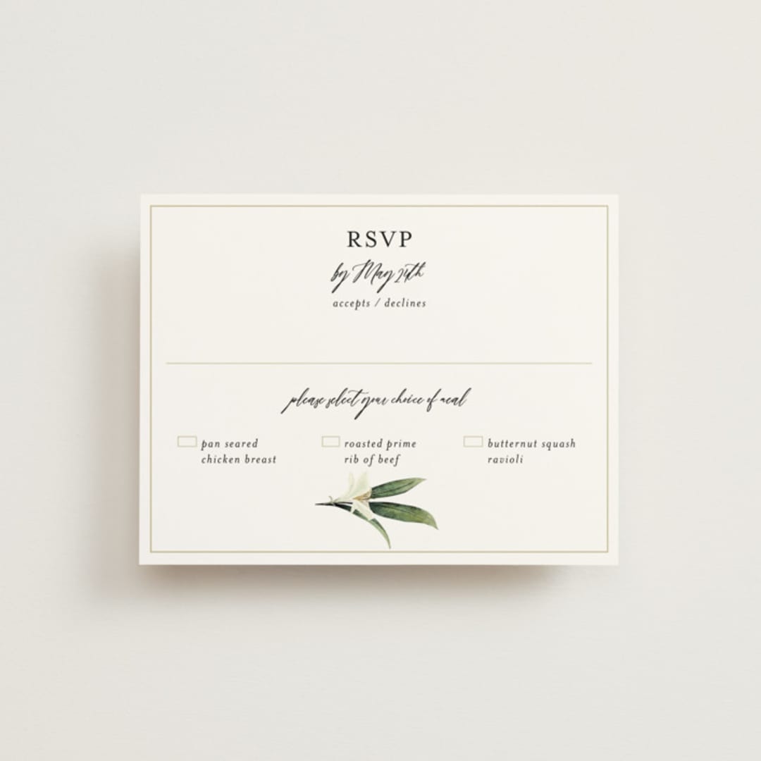 "Fresh Classic" - RSVP Cards in Porcelain by Susan Moyal - Front