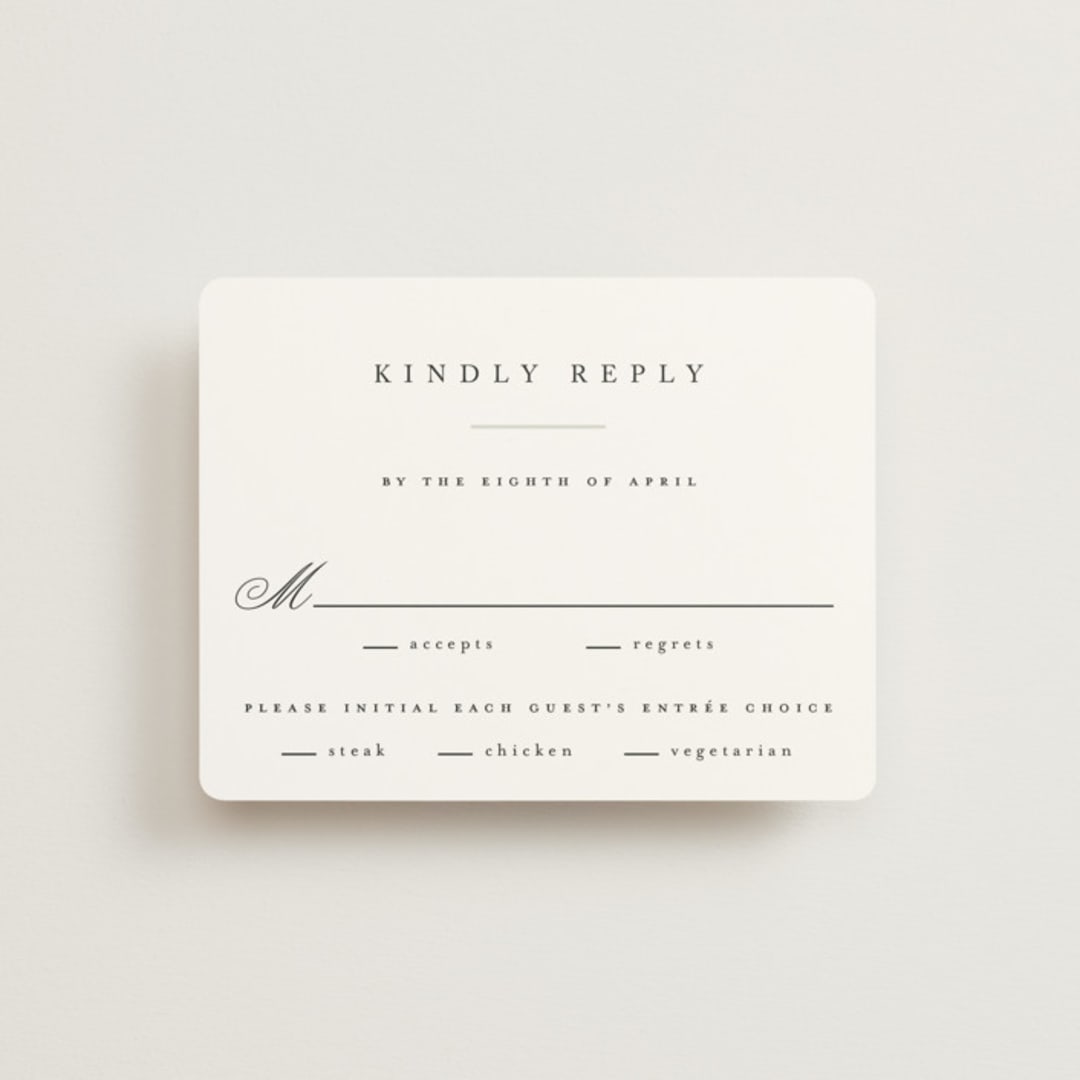 "Conley" - RSVP Cards in Leaf by Kristie Kern - Front
