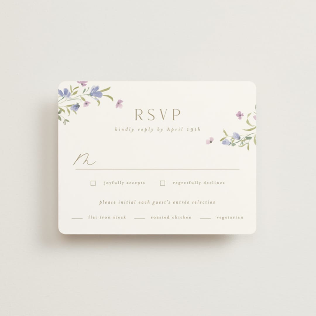 "Sweeping Meadow" - RSVP Cards in Wisteria by Everett Paper Goods - Front