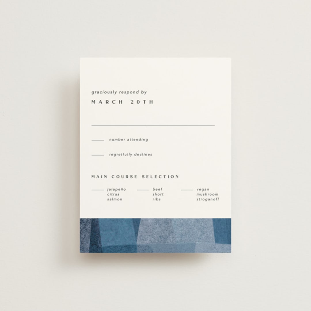 "denim patchwork" - RSVP Cards in Seaside by Carrie Moradi - Front