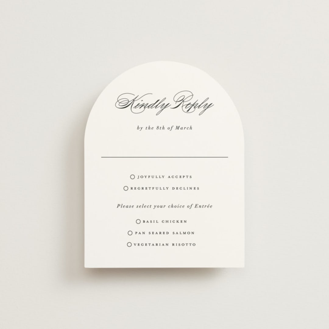 "Classically Elegant" - RSVP Cards in Snow by Brandy Folse - Front
