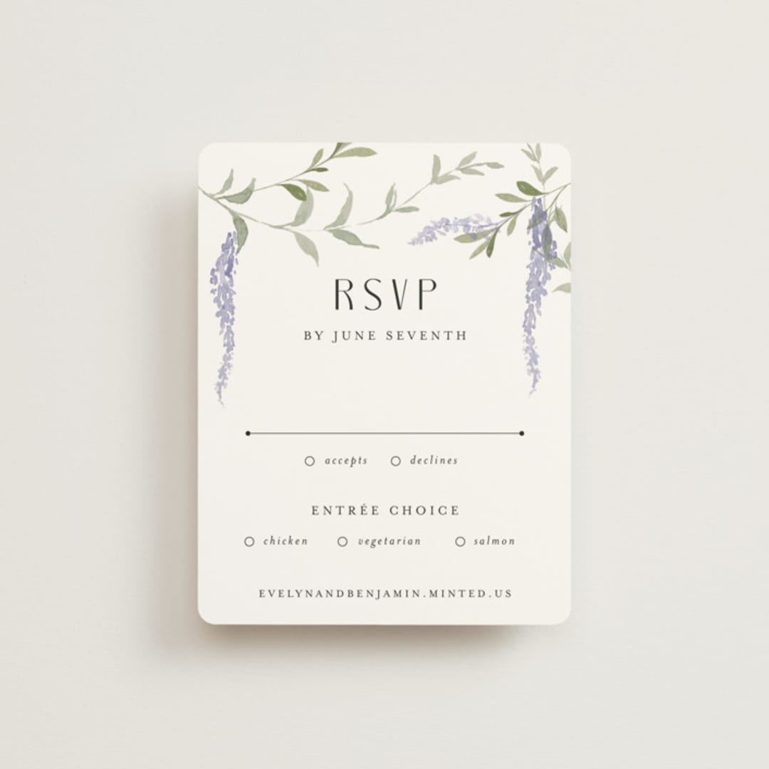 "Enchanted Evening" - RSVP Cards in Lavender by Design Lotus - Front