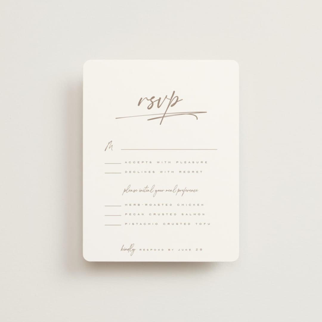 "Full Photo" - RSVP Cards in Chiffon by Orasie - Front
