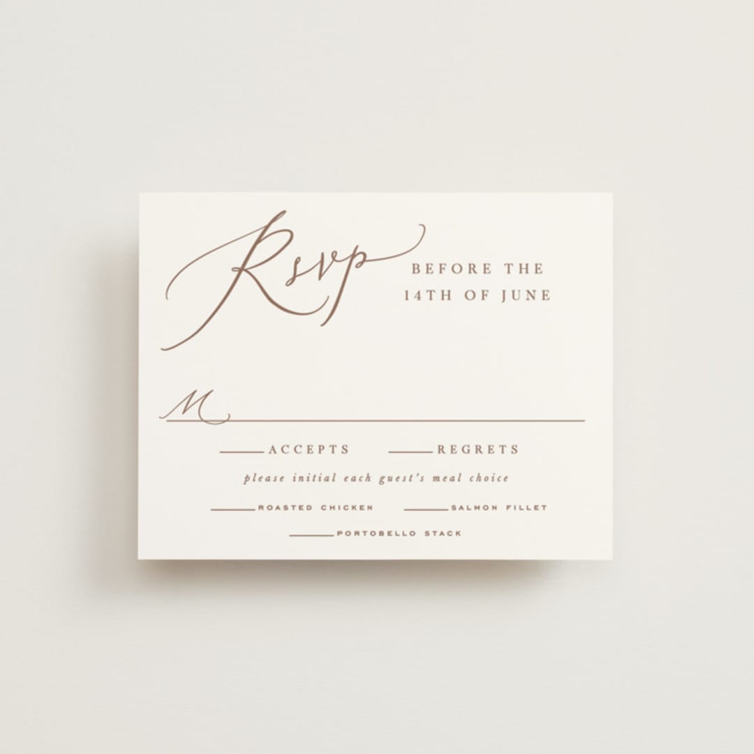 "Luxe script" - RSVP Cards in Pearl by Hooray Creative - Front