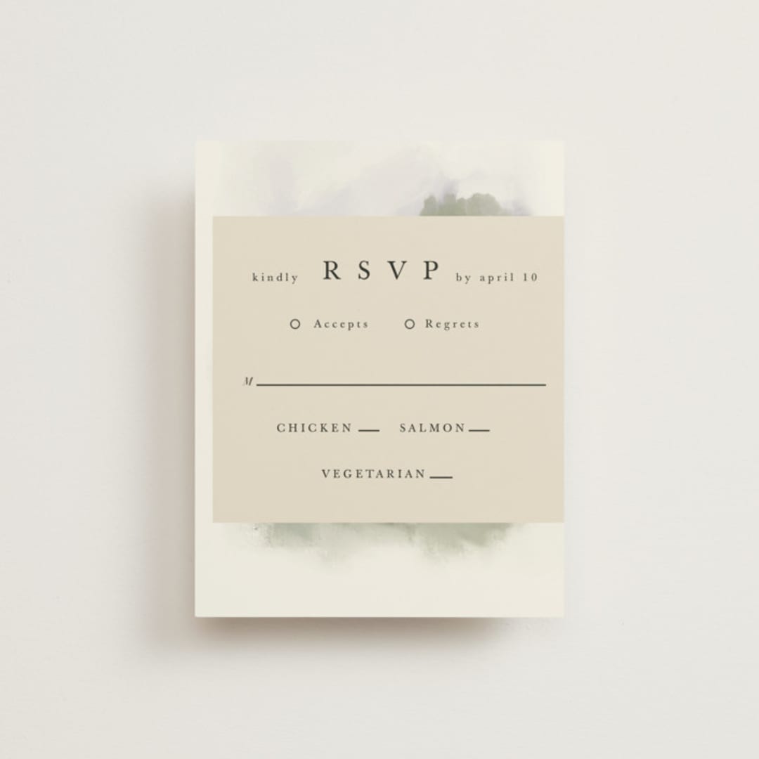 "Hillside" - RSVP Cards in Moss by Hannah Williams - Front