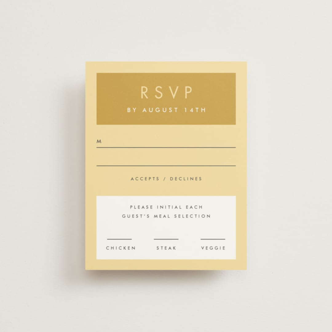 "Colorfield" - RSVP Cards in Buttercup by Snow and Ivy - Front
