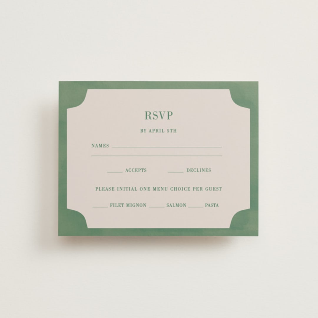 "Friendly Flowers" - RSVP Cards in Emerald by Ani Somi - Front