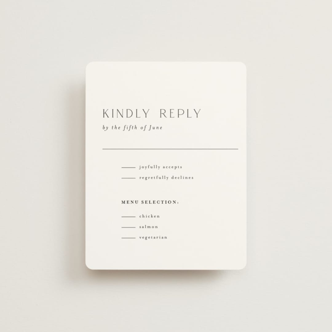 "Classic Chic" - RSVP Cards in Pearl by Shirley Lin Schneider - Front