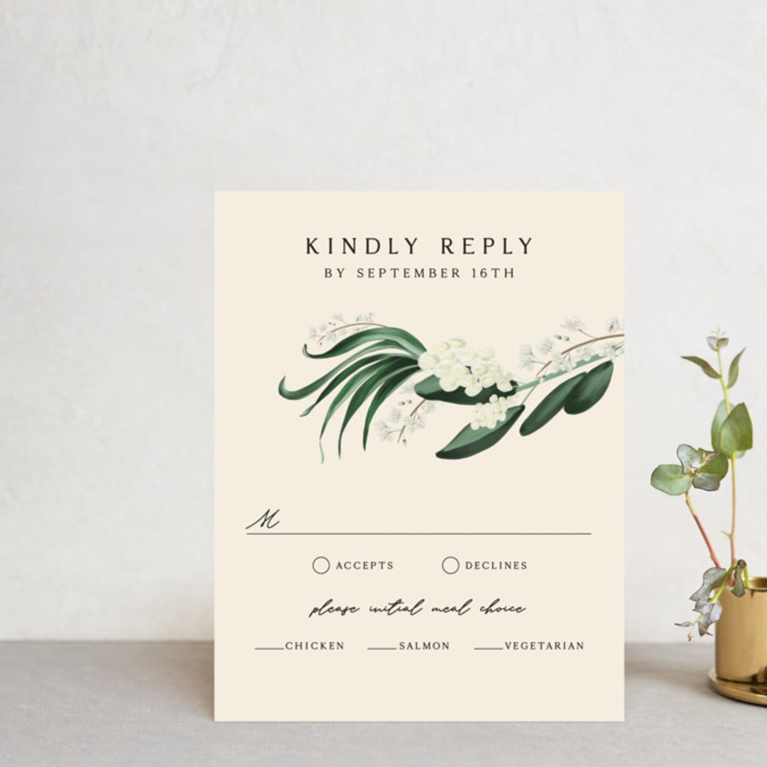 "Meander" - RSVP Cards in Obsidian by Kaydi Bishop - Front