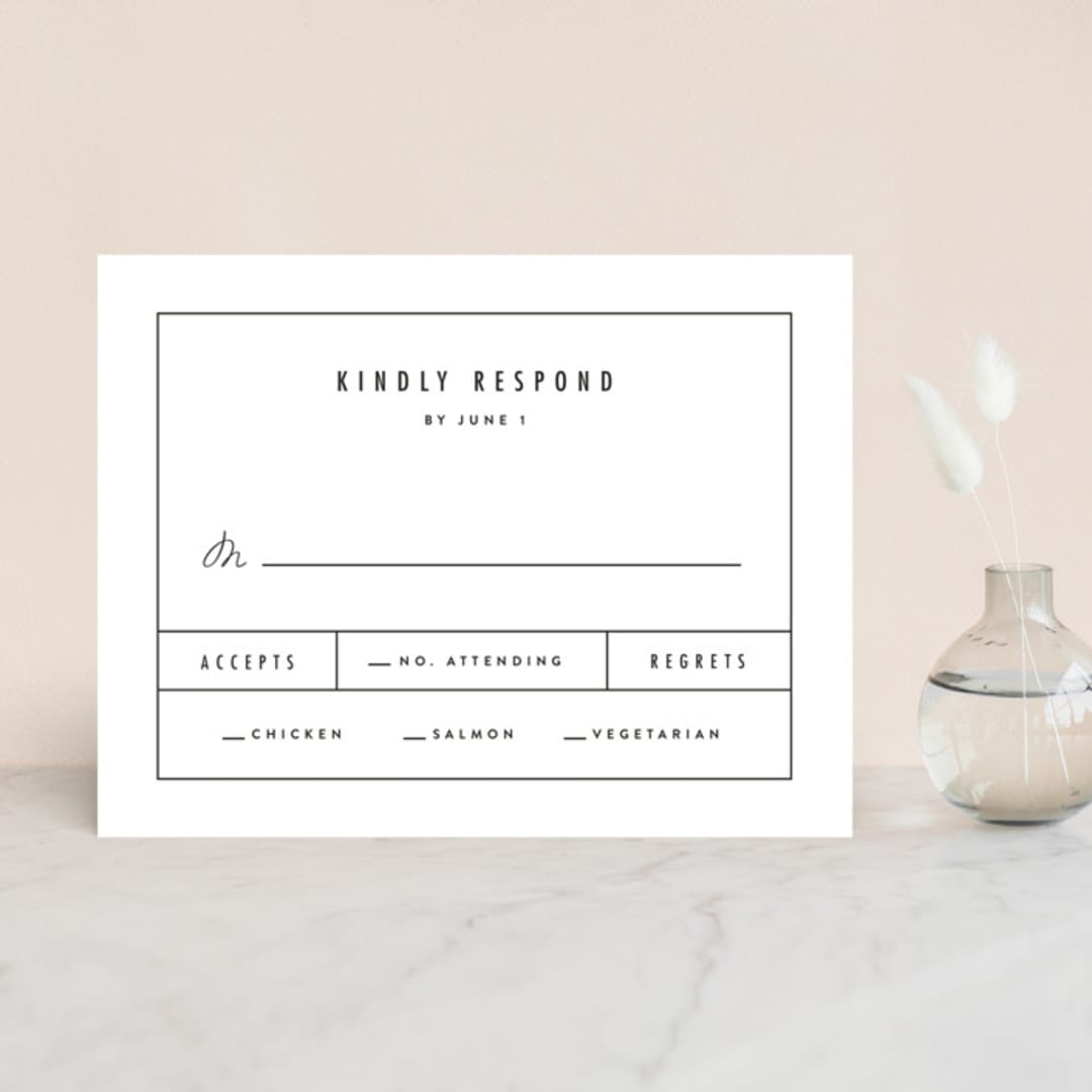 "Between the Lines" - RSVP Cards in Blazer by Fine and Dandy Paperie - Front