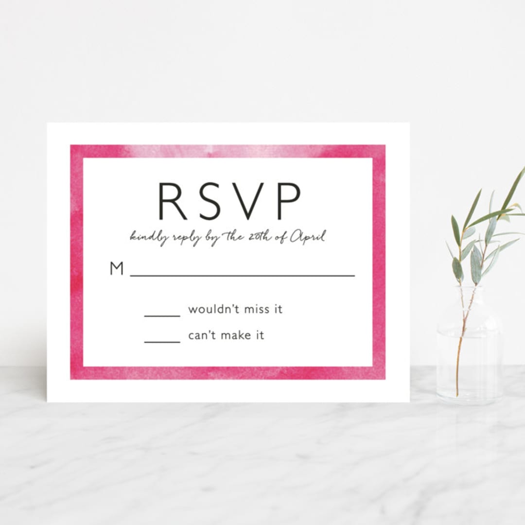 "Skyline - Washington DC" - RSVP Cards in Magenta by Laura Condouris - Front