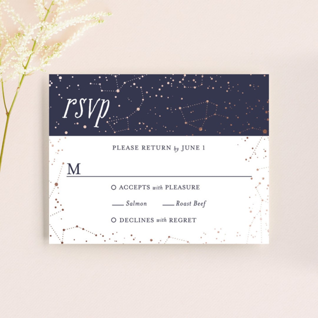 "Starlight" - RSVP Cards in Blue Violet by Snow and Ivy - Front