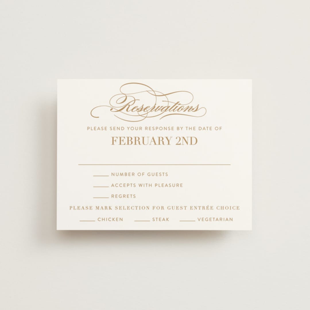 "Fashion District" - RSVP Cards in Black Tie by Jill Means - Front
