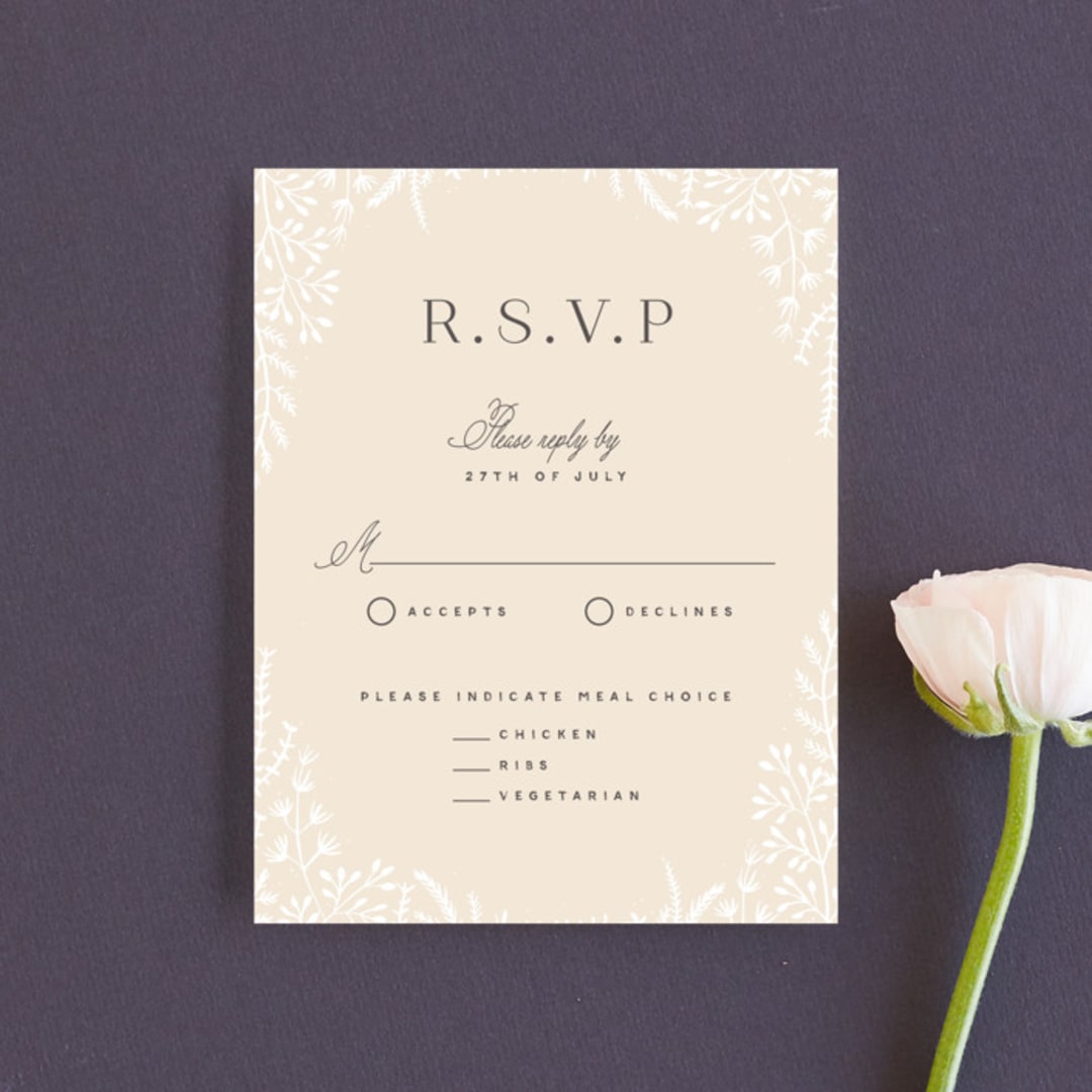 "Wild and Free" - RSVP Cards in Ballet Slipper by Design Lotus - Front