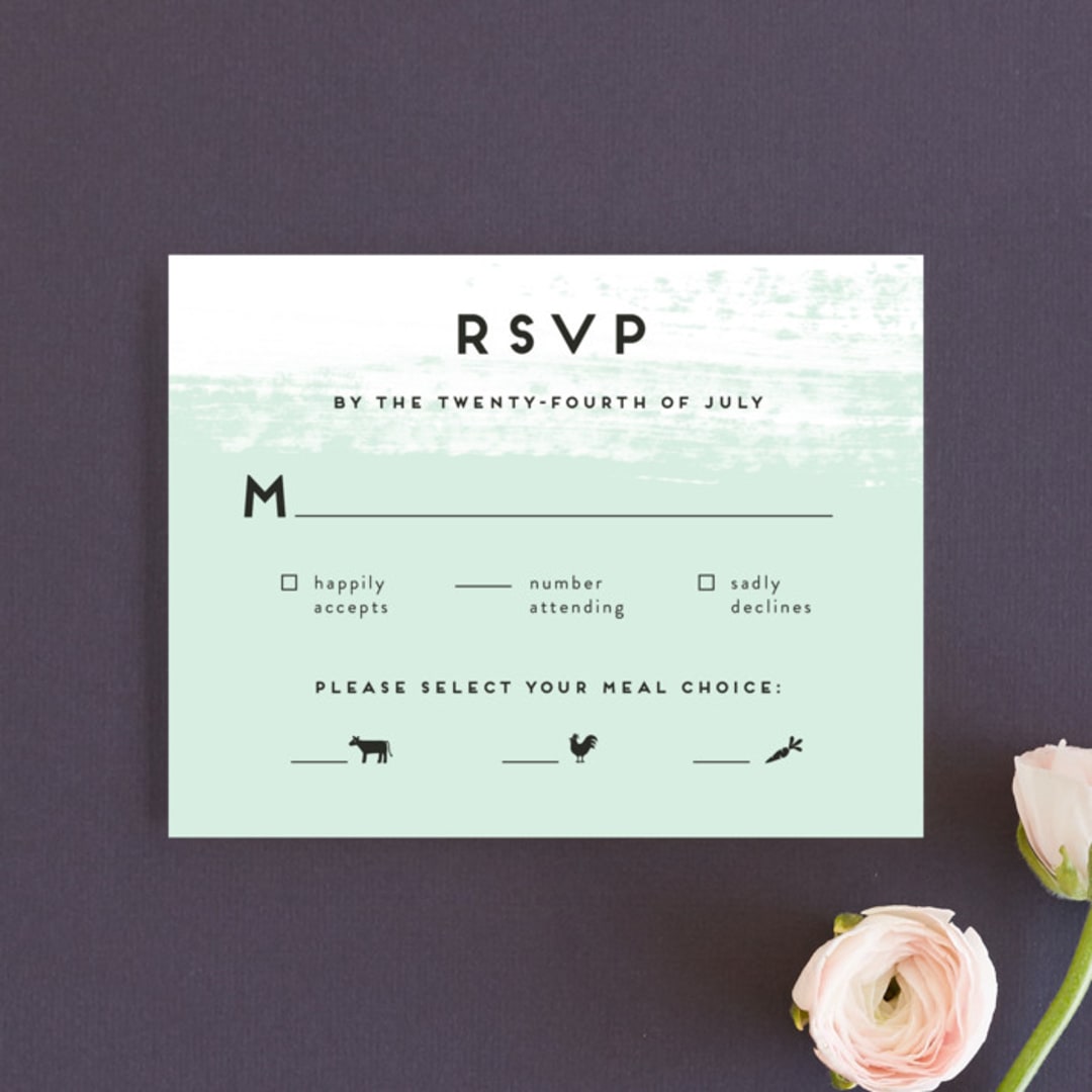 "Museum quality" - RSVP Cards in Teal by Jennifer Wick - Front