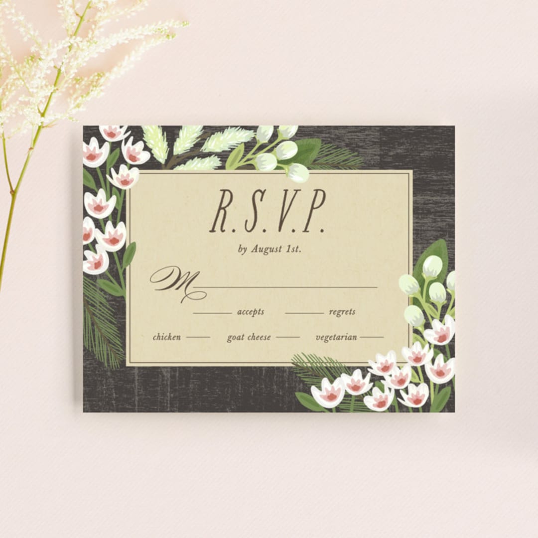 "Rustic Ranch" - RSVP Cards in Champagne by Griffinbell Paper Co. - Front