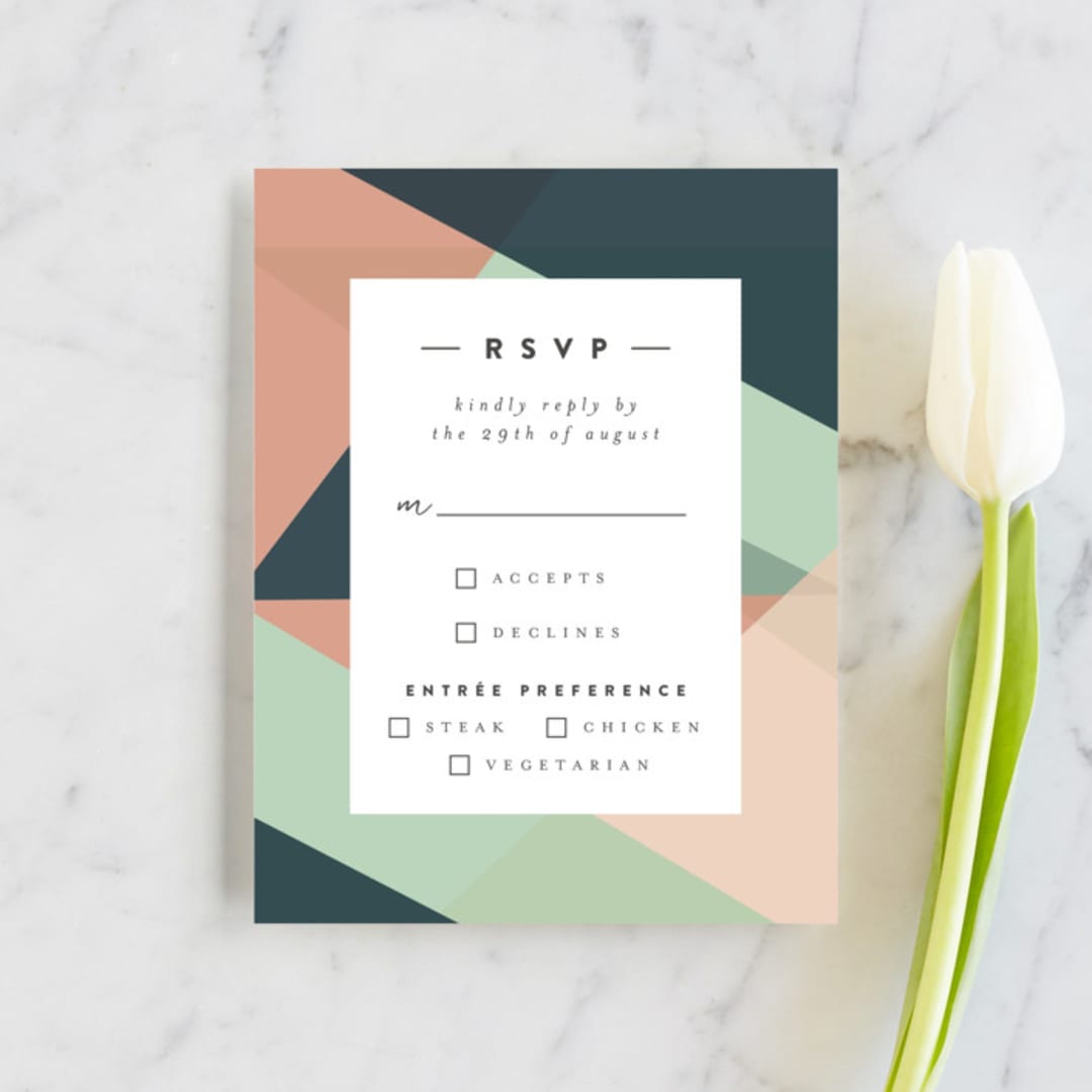 "Simply Abstract" - RSVP Cards in Pond by Brianne Larsen - Front
