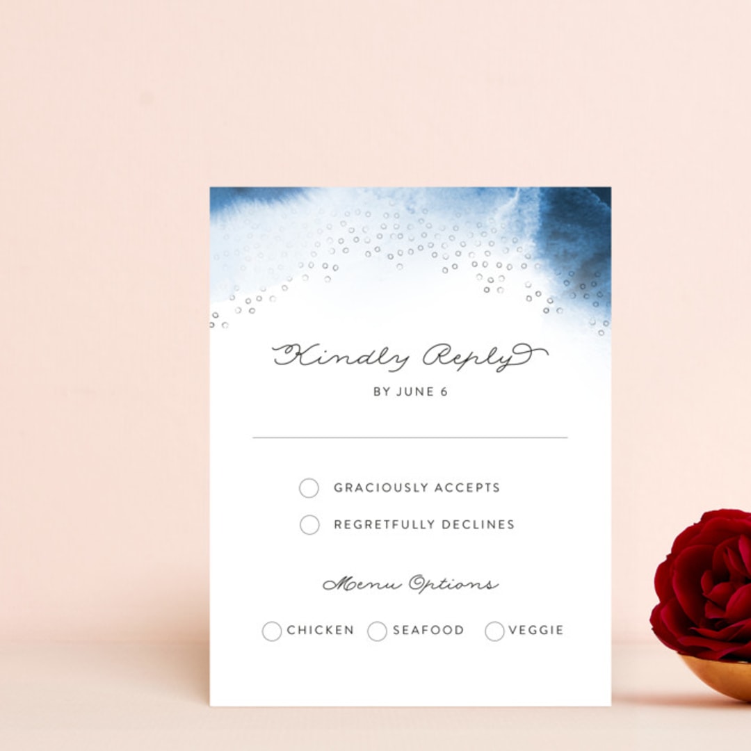 "Watercolor Dots" - RSVP Cards in Agate by Maria Hilas-Louie - Front