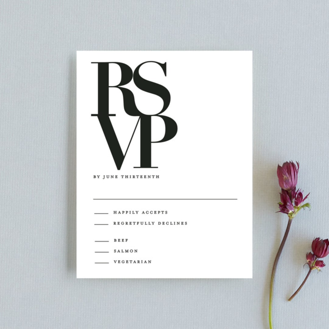 "The Minimalist" - RSVP Cards in Pearl by Kelly Schmidt - Front