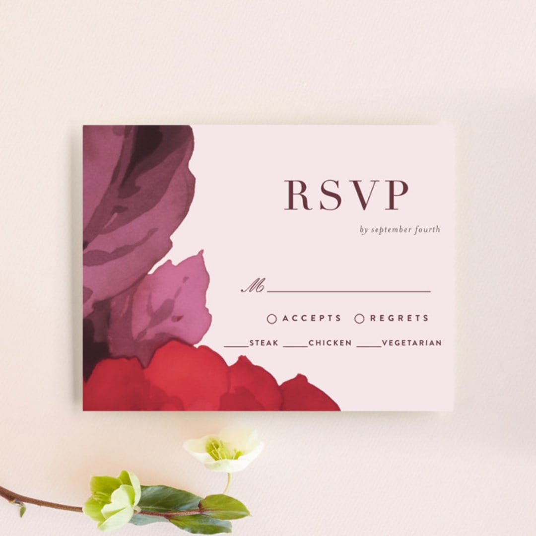 "Centifolia Rose" - RSVP Cards in Velvet by kelli hall - Front