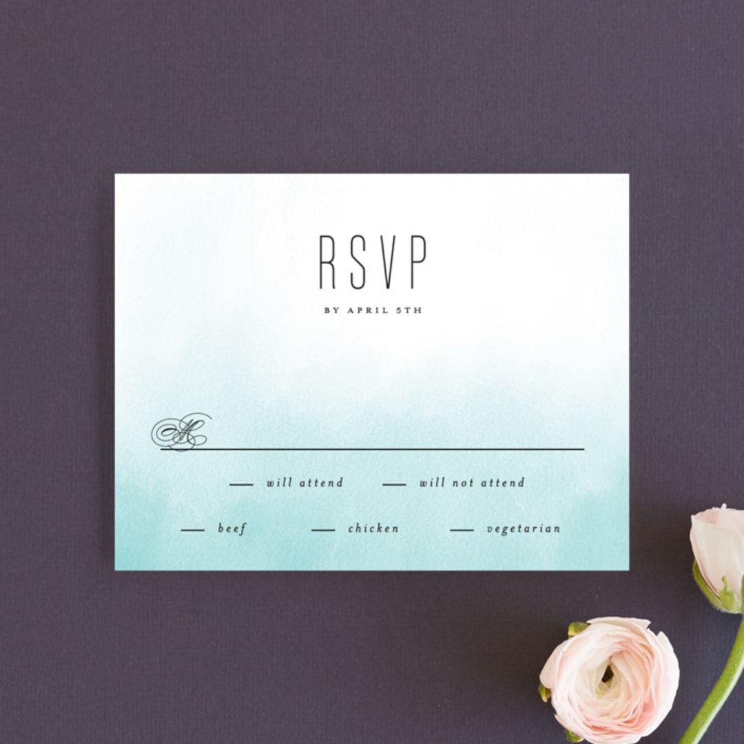 "Ombre" - RSVP Cards in Sea by Roxy Cervantes - Front
