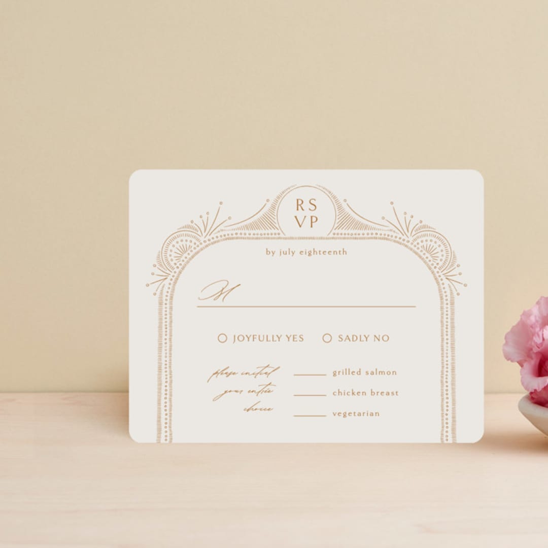"Timeless" - RSVP Cards in Terracotta by Jen Owens - Front