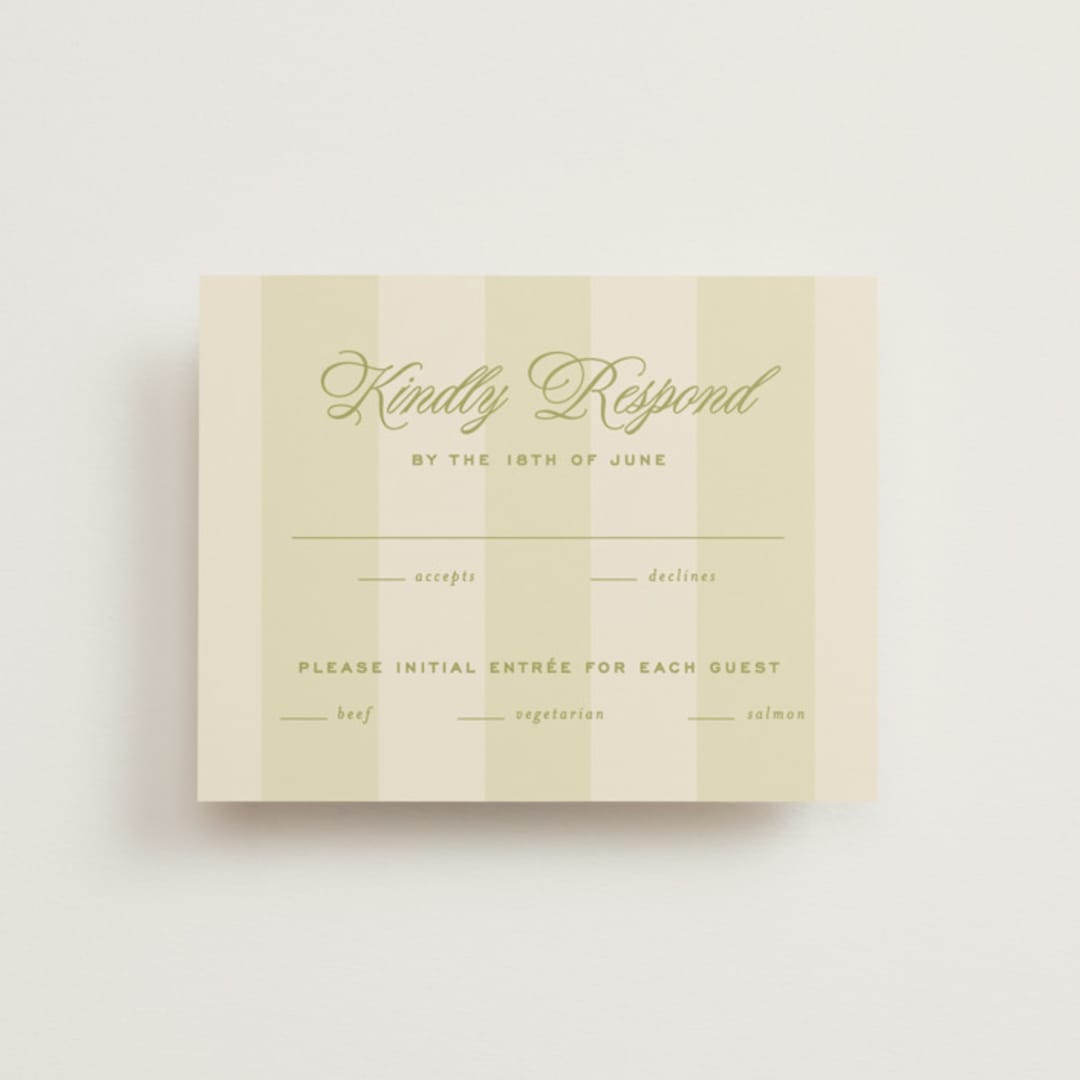"rory" - RSVP Cards in Olive by Ellen Schlegelmilch - Front
