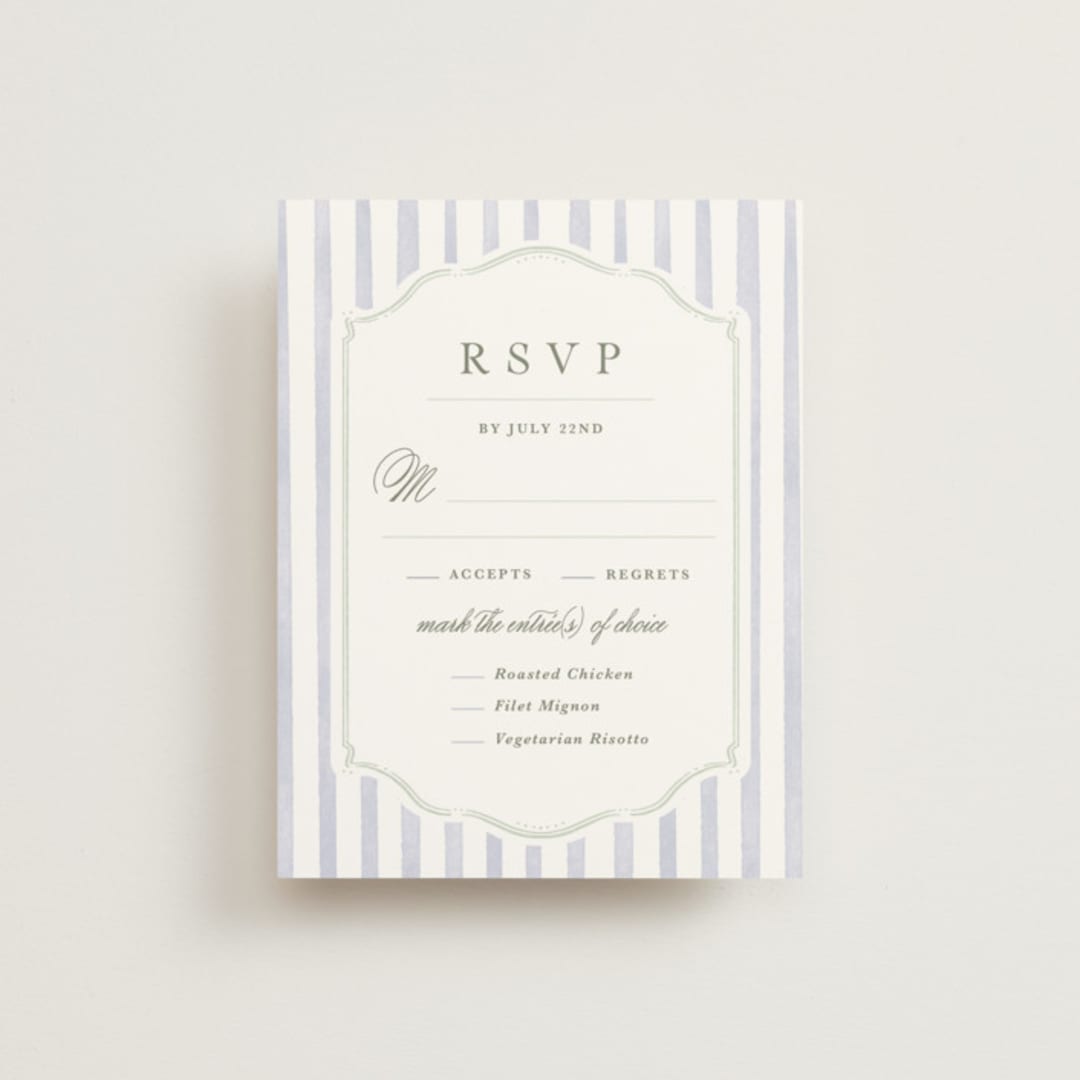 "Delicate Vines" - RSVP Cards in Periwinkle by Kristen Smith - Front
