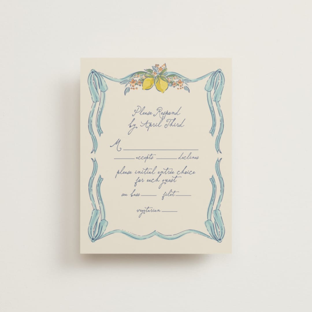 "Amalfi Coast Wedding" - RSVP Cards in Aqua by Chris Griffith - Front